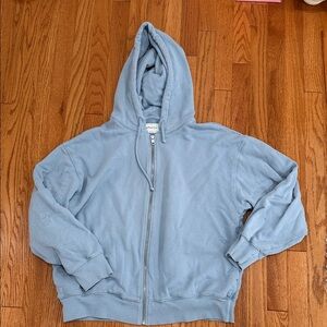 Aritzia Light Blue Zip-Up Hoodie